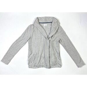 Lou & Grey Jacket Women's Medium Asymmetrical Moto Zip Up Gray Long Sleeve